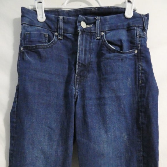 & DENIM By H&M Skinny Regular Waist Blue Distressed Denim, size 27 BNWOT - Picture 3 of 15